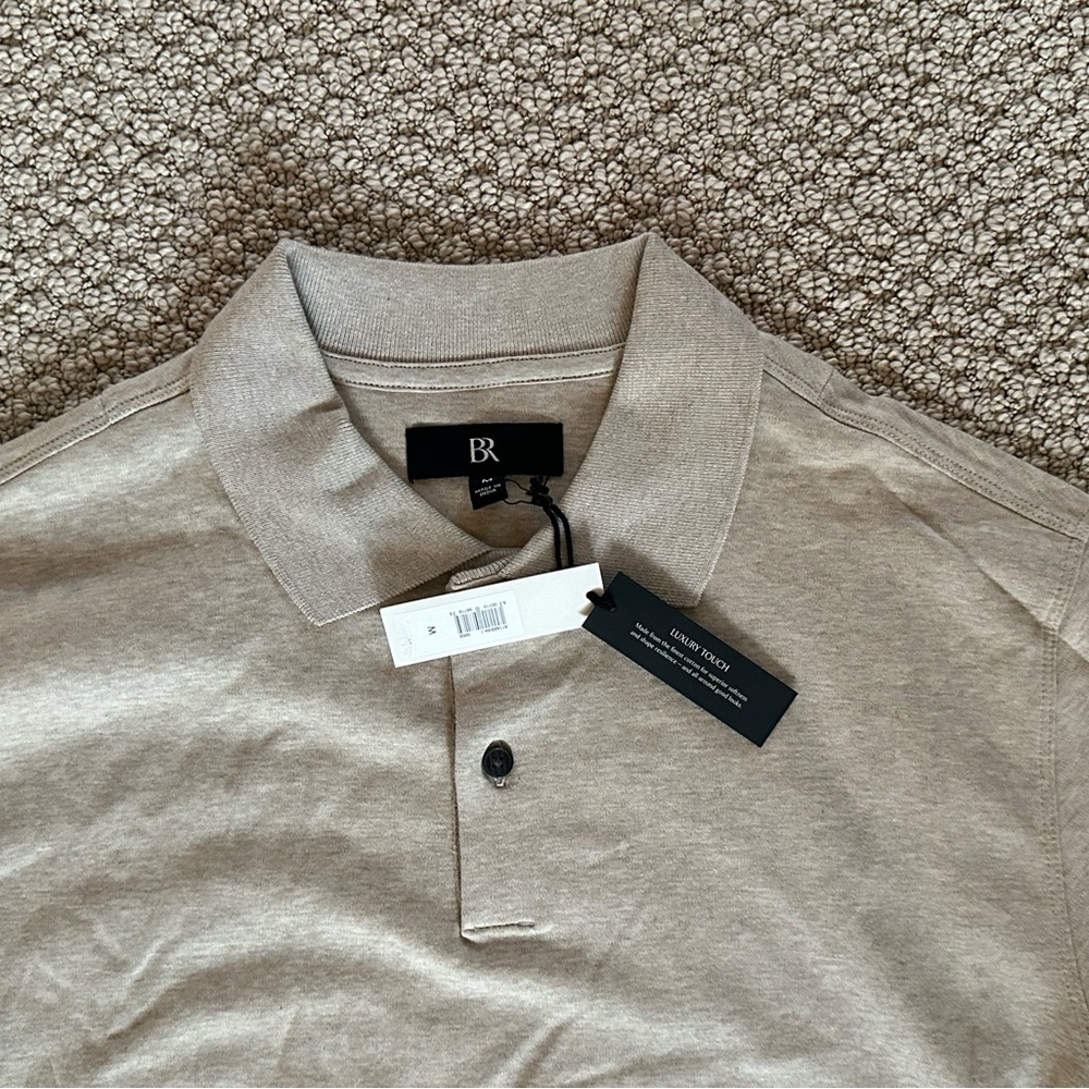 Banana Republic Tan Polo Shirt Soft Cotton Classic